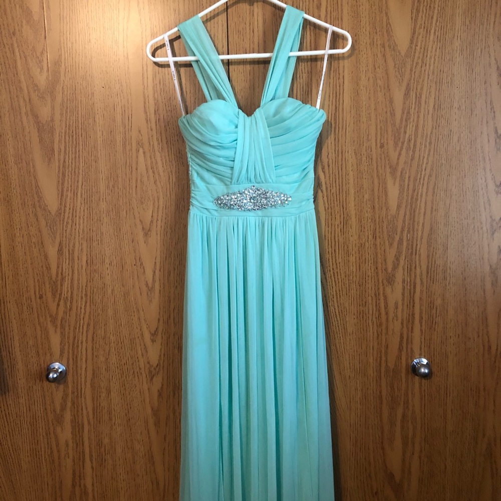 B. Darlin Turquoise Prom Dress
